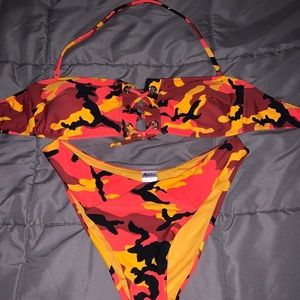 Orange Camo Bathing Suit